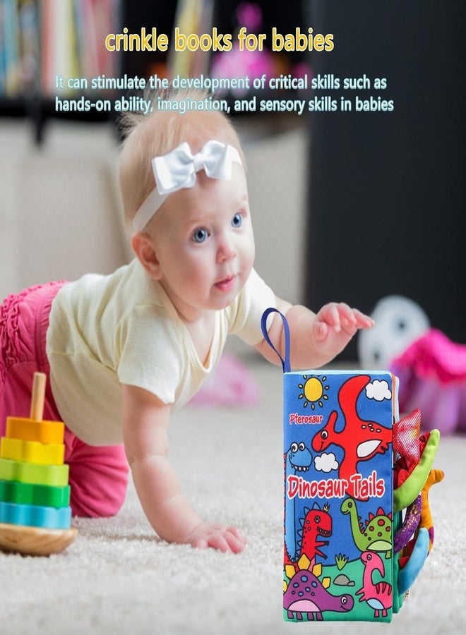 BeFunky Baby Fabric Book, Soft 3D Picture and Crinkle Sensory Toy for 0-12 Months, Montessori Learning for Boys and Girls (Dinosaur), Multicolor - Image 2